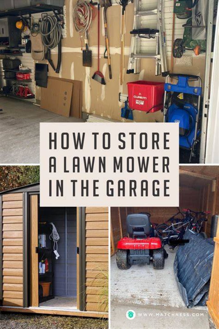 How do you store a lawn mower in the garage?