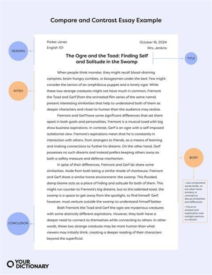 How do you write a compare and contrast essay point by point?