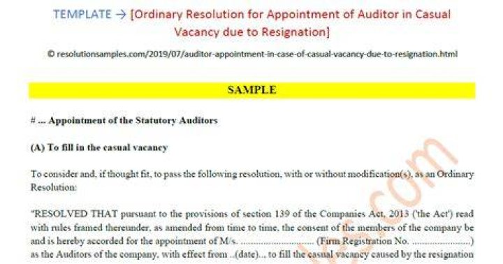 How the auditor casual vacancy is filled?