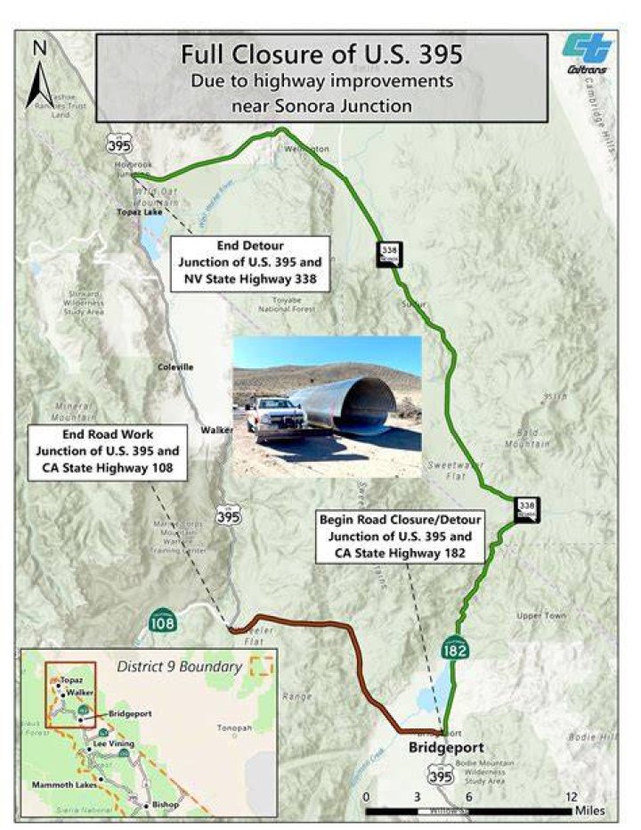 Is Highway 395 in California open?
