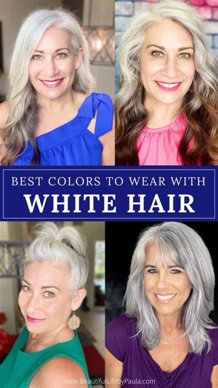 What colors should you not wear with white hair?