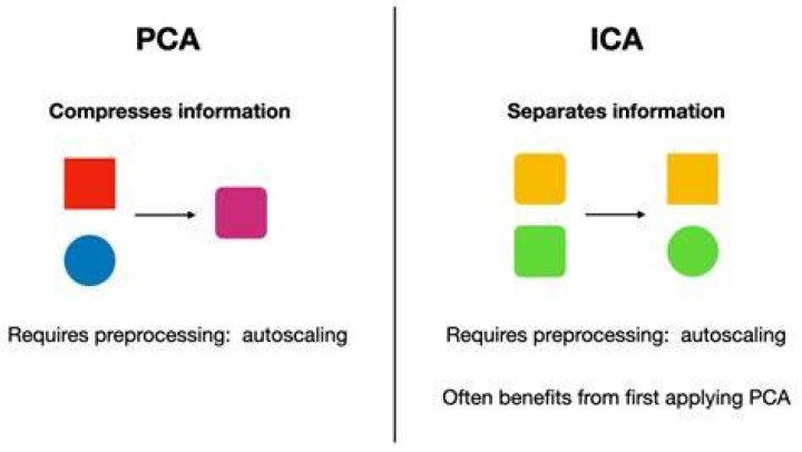 What is the difference between PCA and ICA?