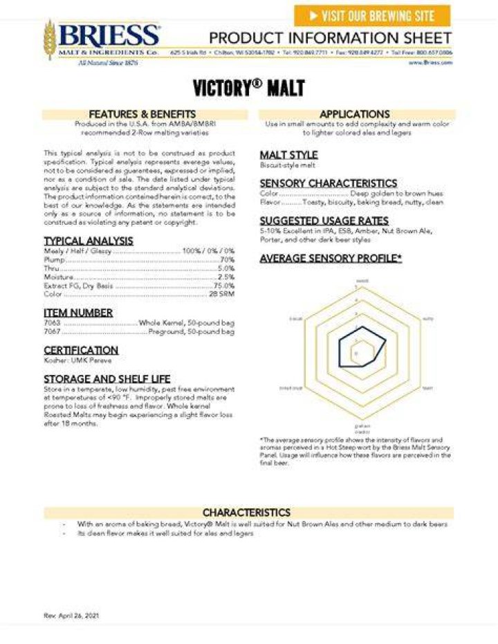 What type of malt is victory?