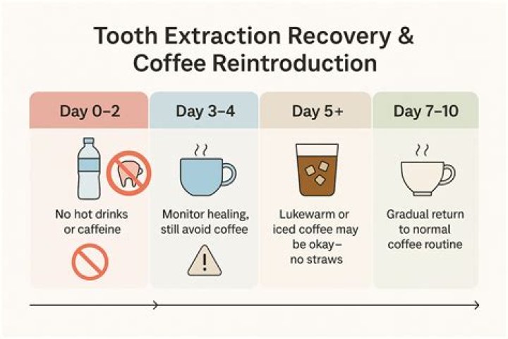 When can I start drinking hot coffee after tooth extraction?