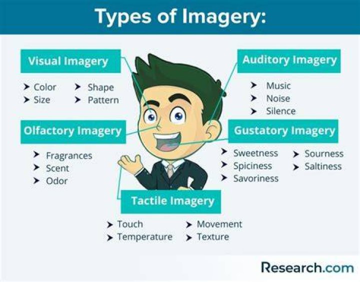 Which of the following is an example of visual imagery?